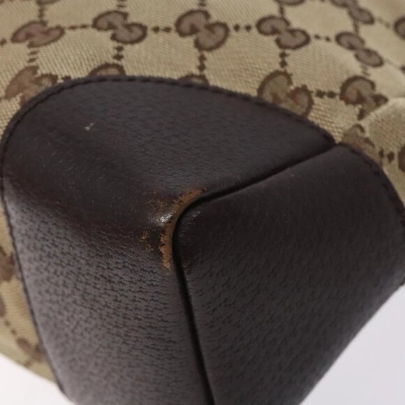 GUCCI GG Canvas Shoulder Bag Beige Silver 114273 Auth gh243 - Picture 4 of 16